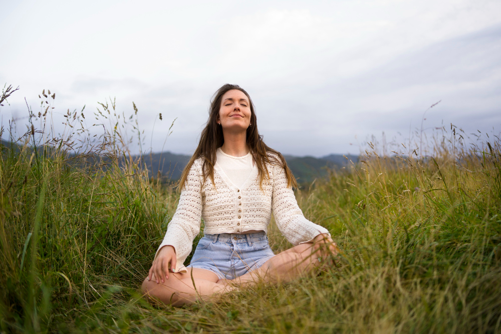 meditating woman